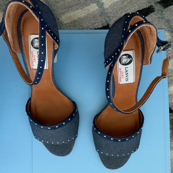 Lanvin Denim Wedge Sandal - Picture 4 of 8